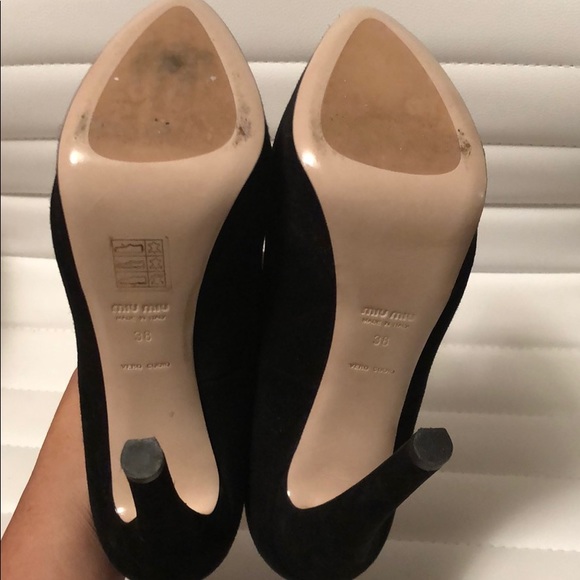 Miu Miu Black Suede Platform Pumps